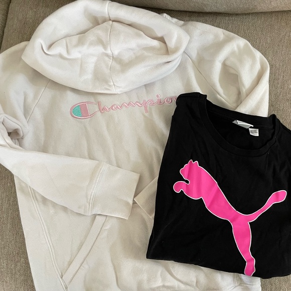 Puma Other - *** PUMA  CHAMPION *** NWT BUNDLE Zip Up Hoodies / Shirts - Size Large 10/12